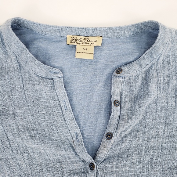Womens Lucky Brand Light Weight Blue Shirt Size XS - Picture 4 of 7